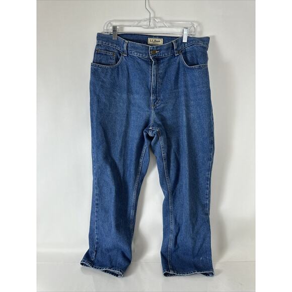 LL Bean Women's Jeans Size 16 Reg Blue Denim Original Fit Relaxed 100% Cotton - Picture 2 of 13